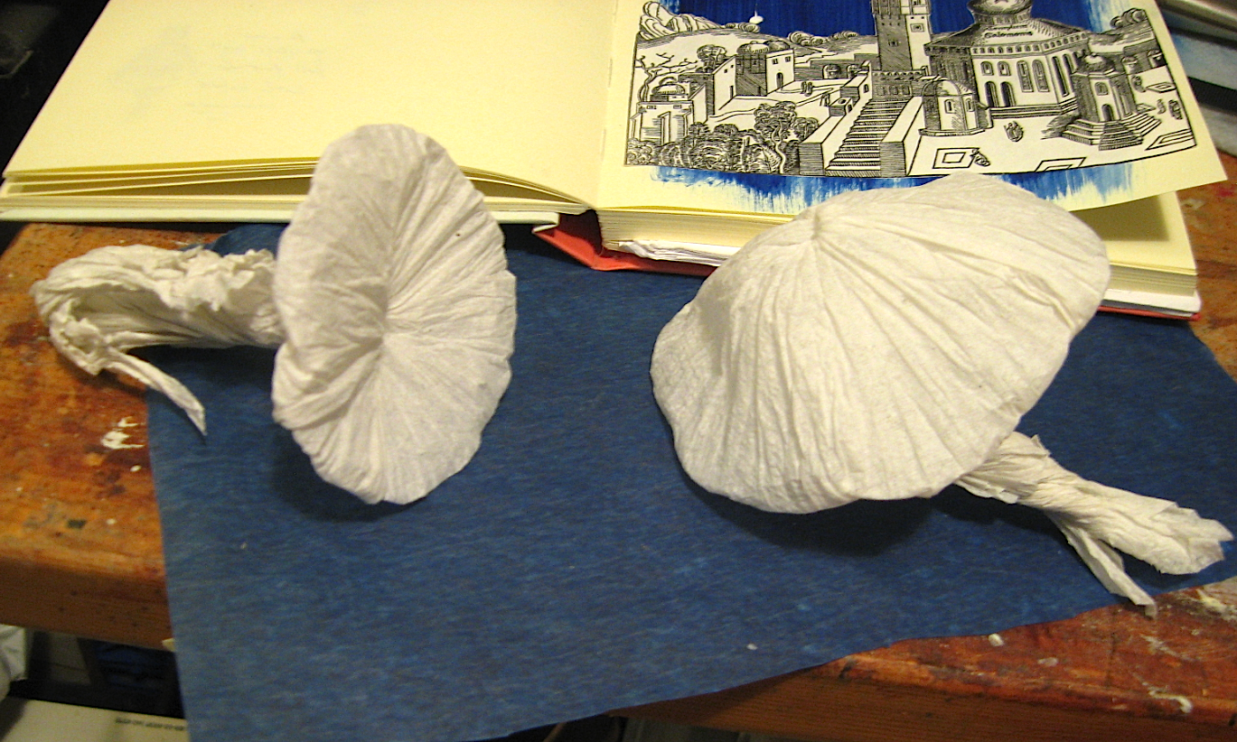 Paper napkin mushrooms