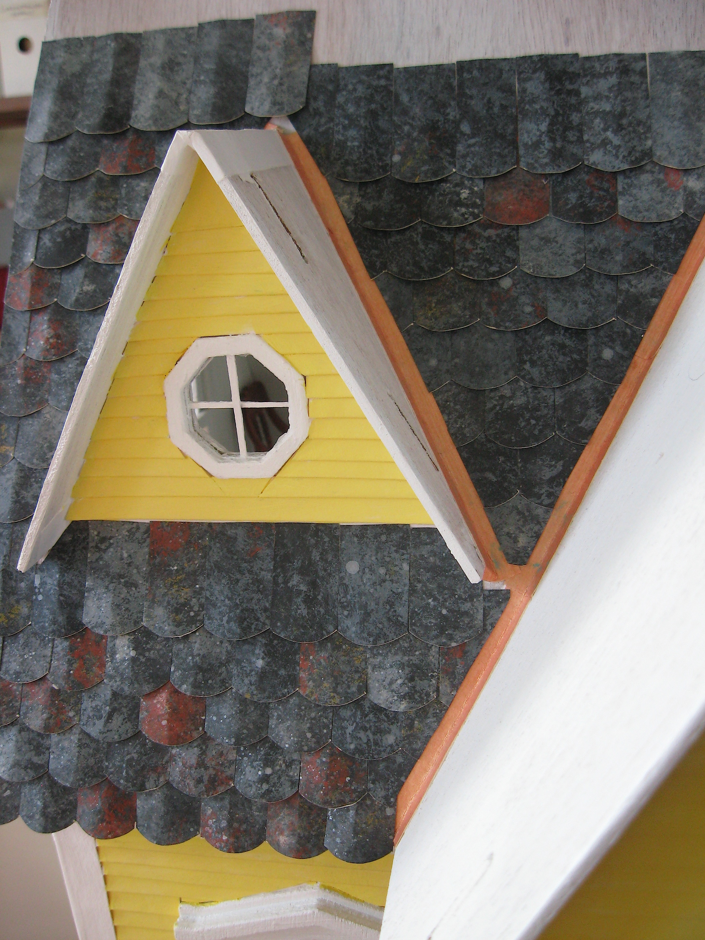 Slate roof tiles, close up on the other side.