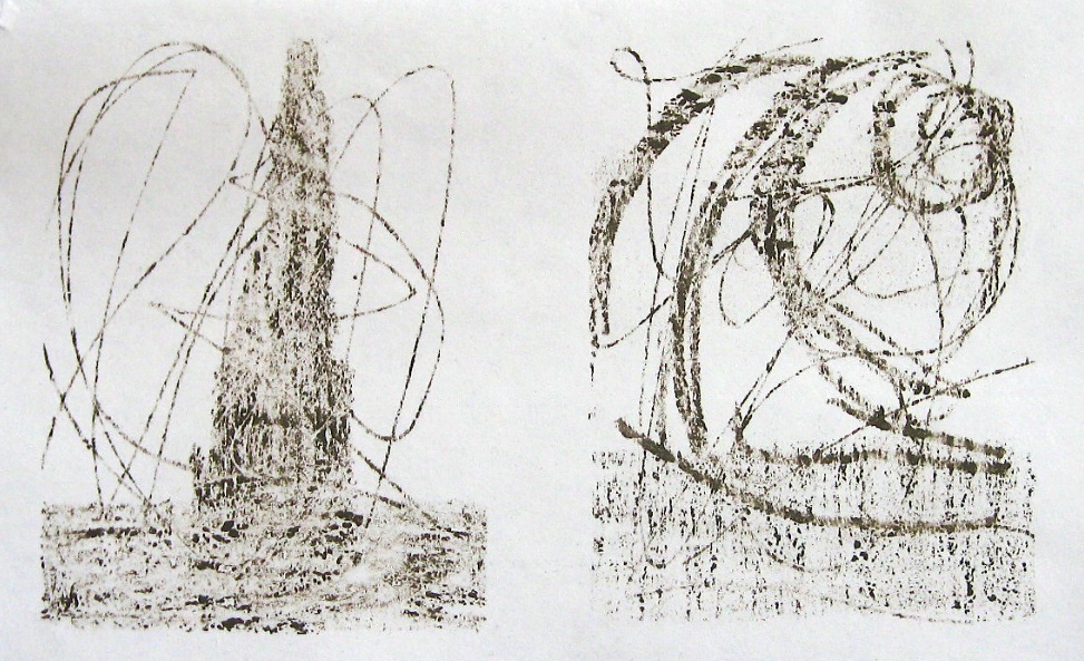 JFries monoprints 2 & 3, 1/2019